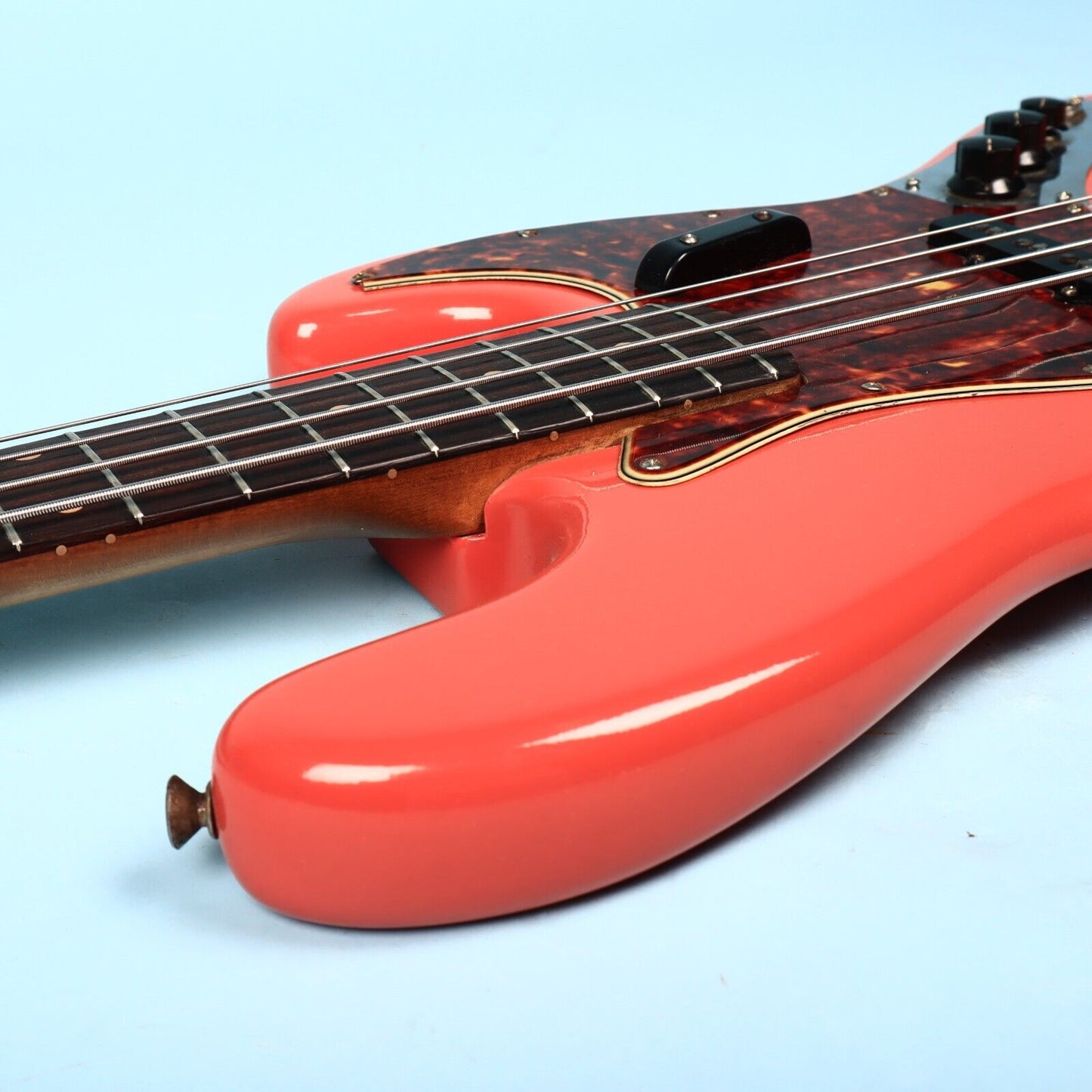 1961 Fender Jazz Bass Guitar Refin Fiesta Red