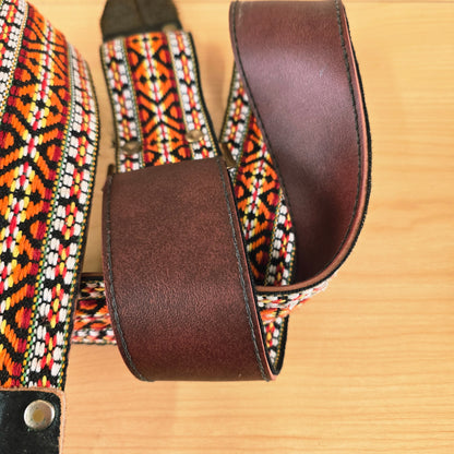 1970's Union Grove Music Vintage Woven Guitar Strap Orange/Yellow Santa Cruz Los Gatos