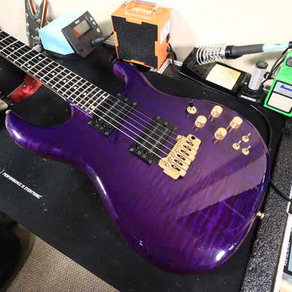 Carvin DC400T Purple Quilt Maple Neck Through Electric Guitar USA