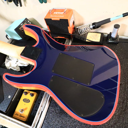 2004 Jackson DK2 Pro Blue Orange Flame Dinky HSS Electric Guitar