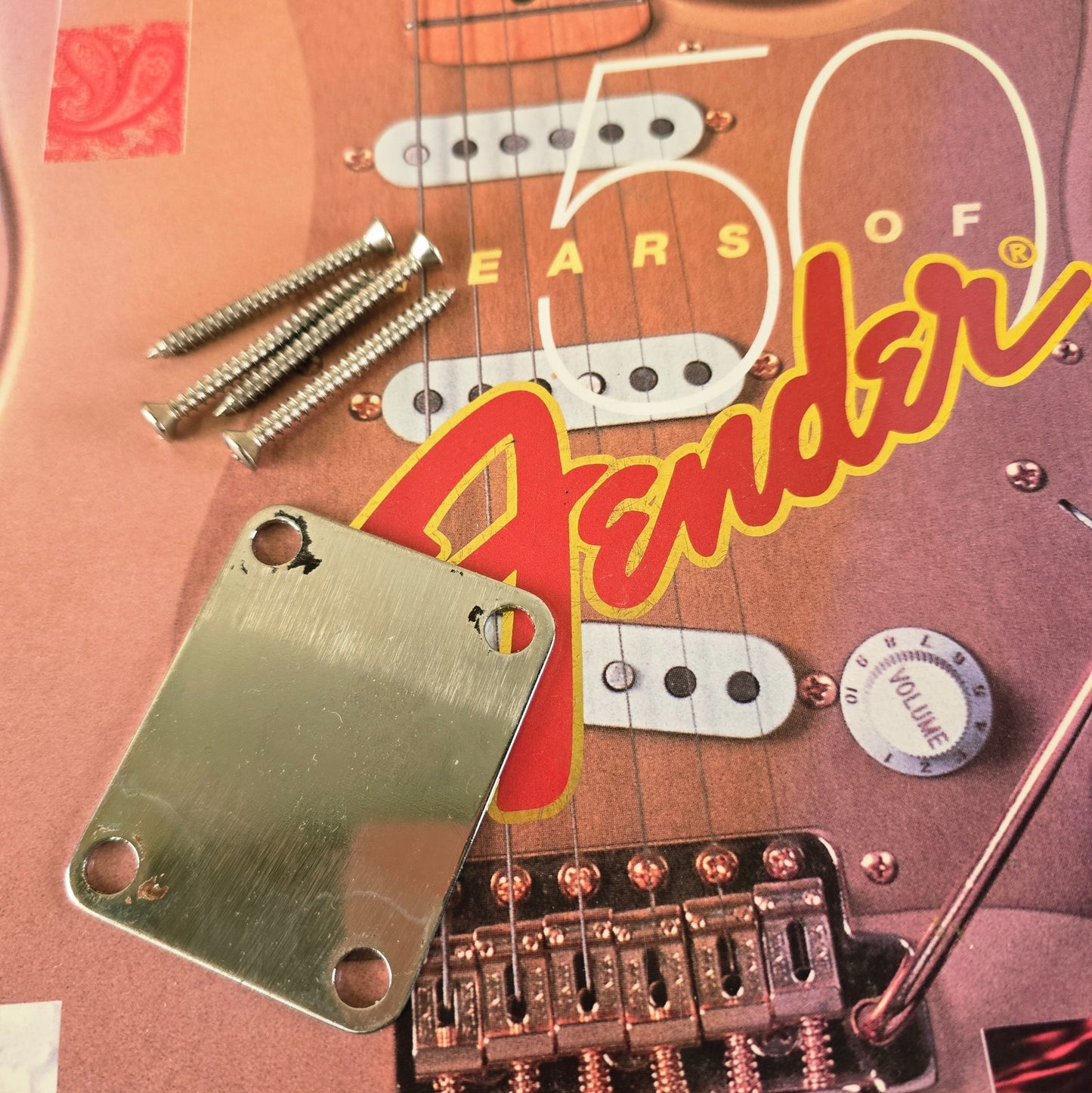 2001 Fender Stratocaster MIM Neck Joint Plate Chrome w/ HW