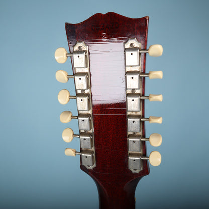 Back of headstock showing the serial number 063470 and '2' factory second stamp.