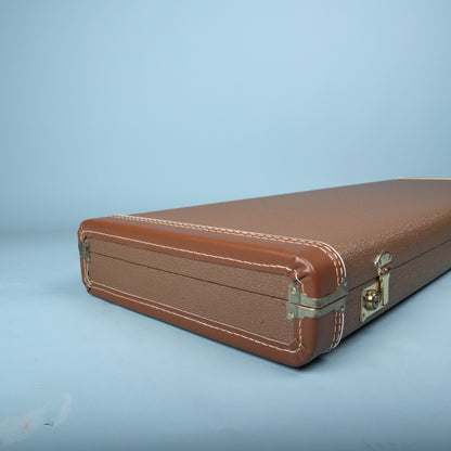 2000's Fender G&G Vintage Reissue Strat/Tele Hardshell Case Brown Gold Plush