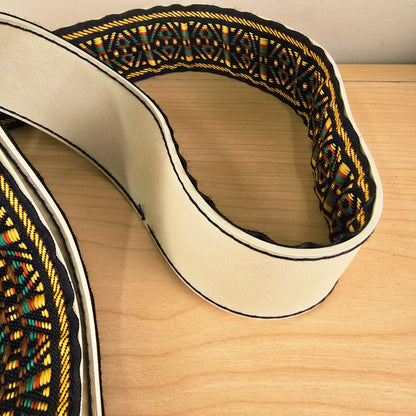 Vintage Ace USA Woven Tapestry Guitar Strap White Backing