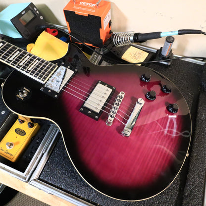 Oscar Schmidt by Washburn OE20 Single Cut LP Purple Burst Electric Guitar