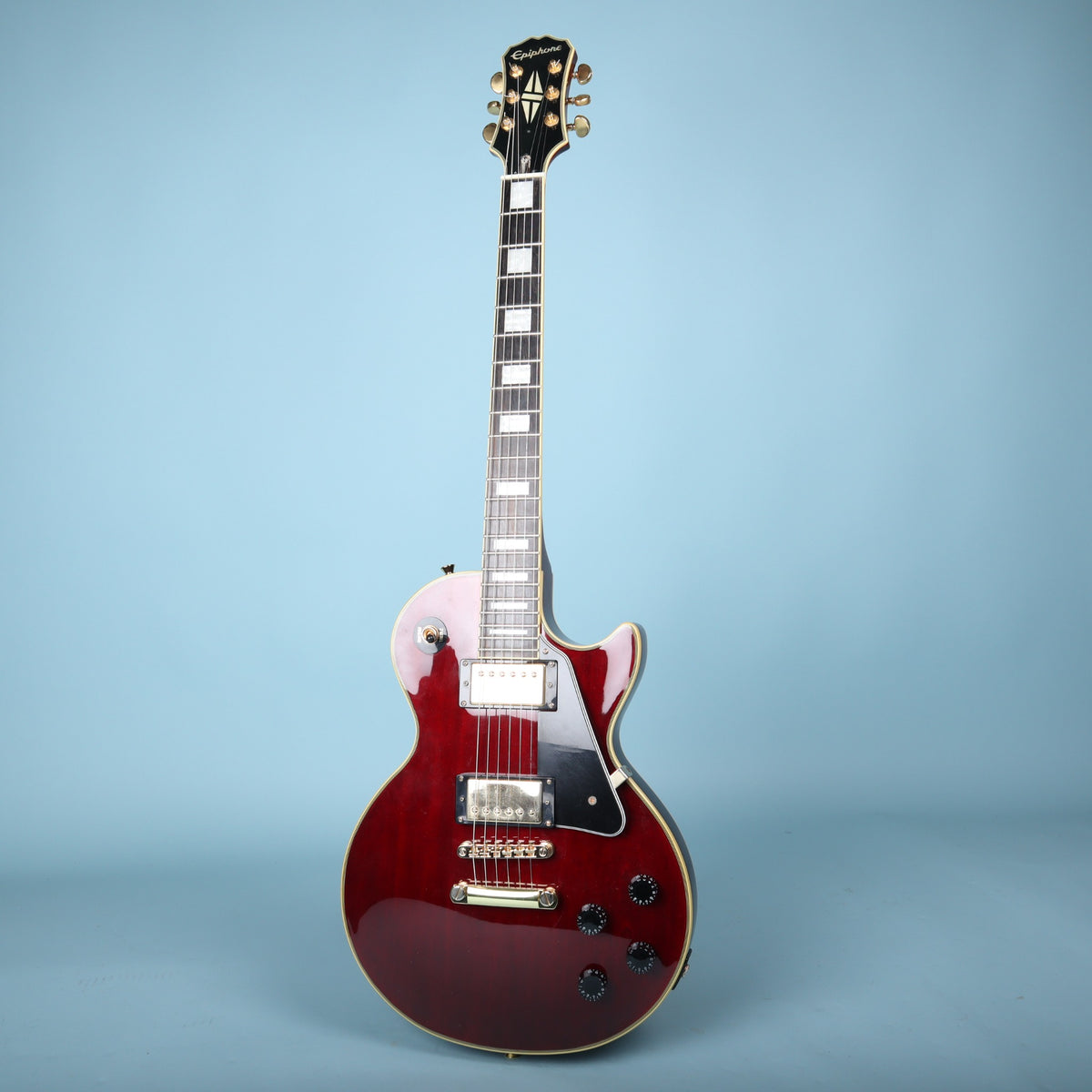 2017 Epiphone Les Paul Custom Electric Guitar - Wine Red *Repaired Headstock*