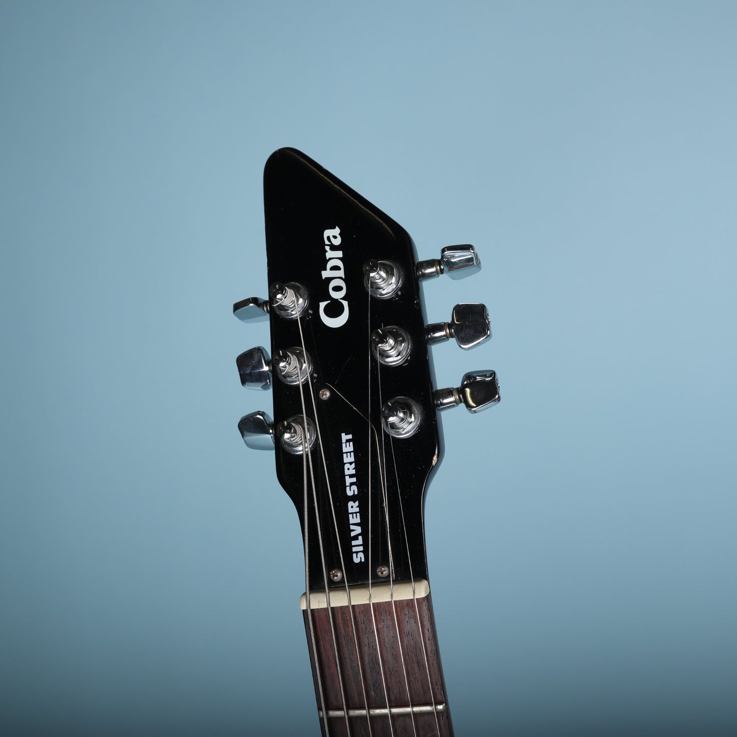 1980's Silver Street Cobra Electric Guitar Black Triangle