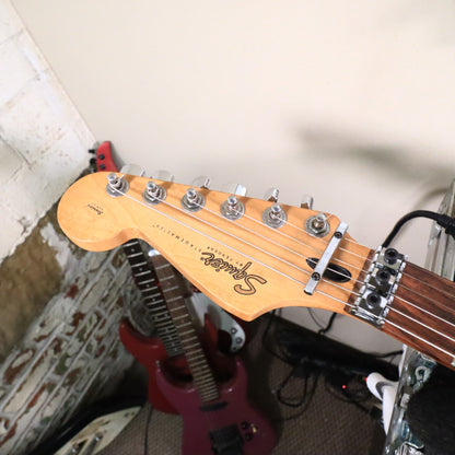 1998 Squier Stagemaster Reverse HH Electric Guitar Frost Red Floyd Rose