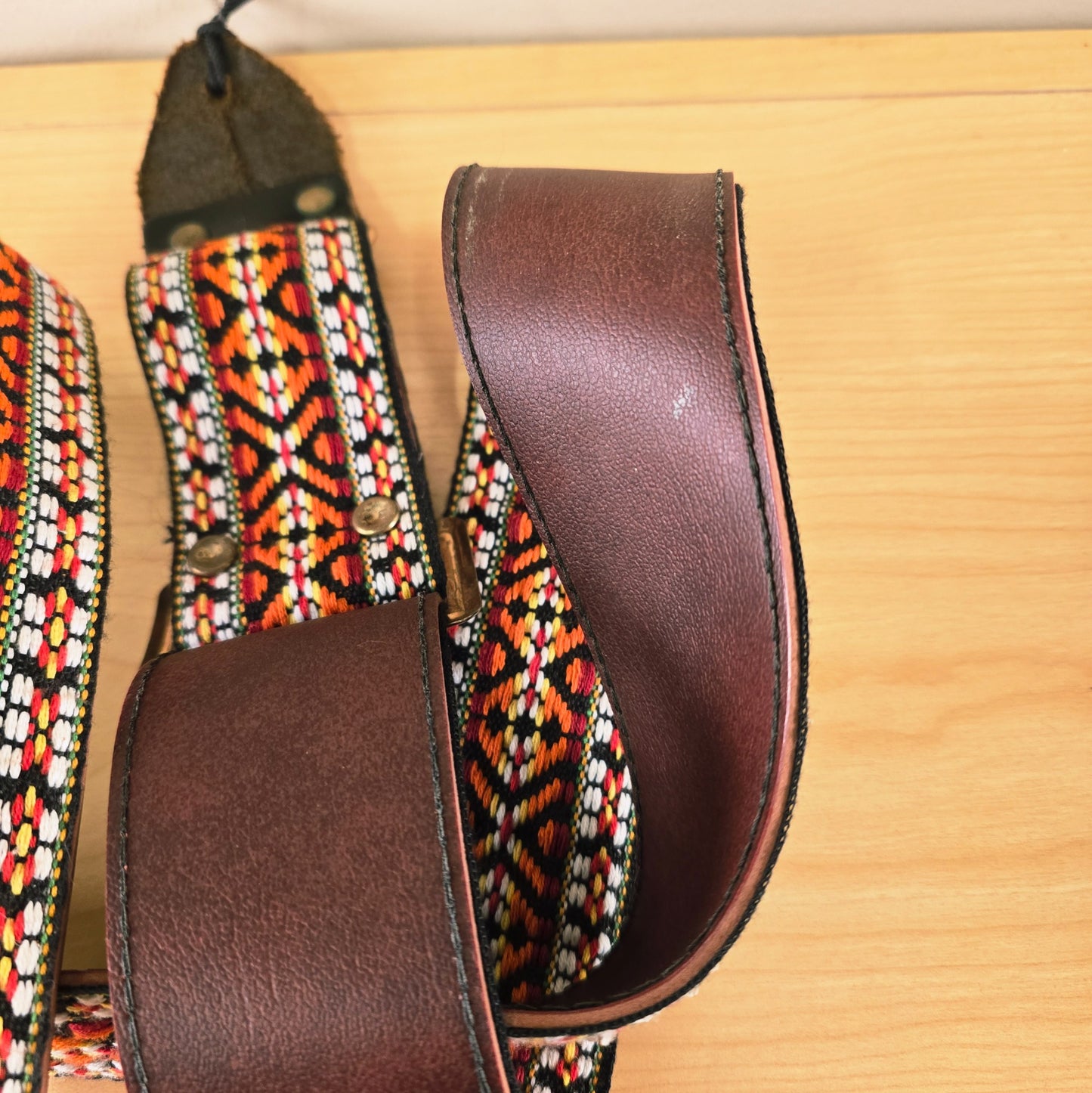1970's Union Grove Music Vintage Woven Guitar Strap Orange/Yellow Santa Cruz Los Gatos