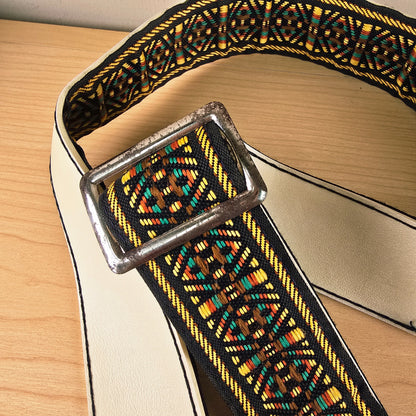 Vintage Ace USA Woven Tapestry Guitar Strap White Backing