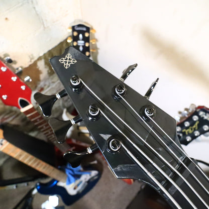 1996 Modulus Quantum 5 Q5 5-String Bass - Carbon Fiber Neck - Red Quilt