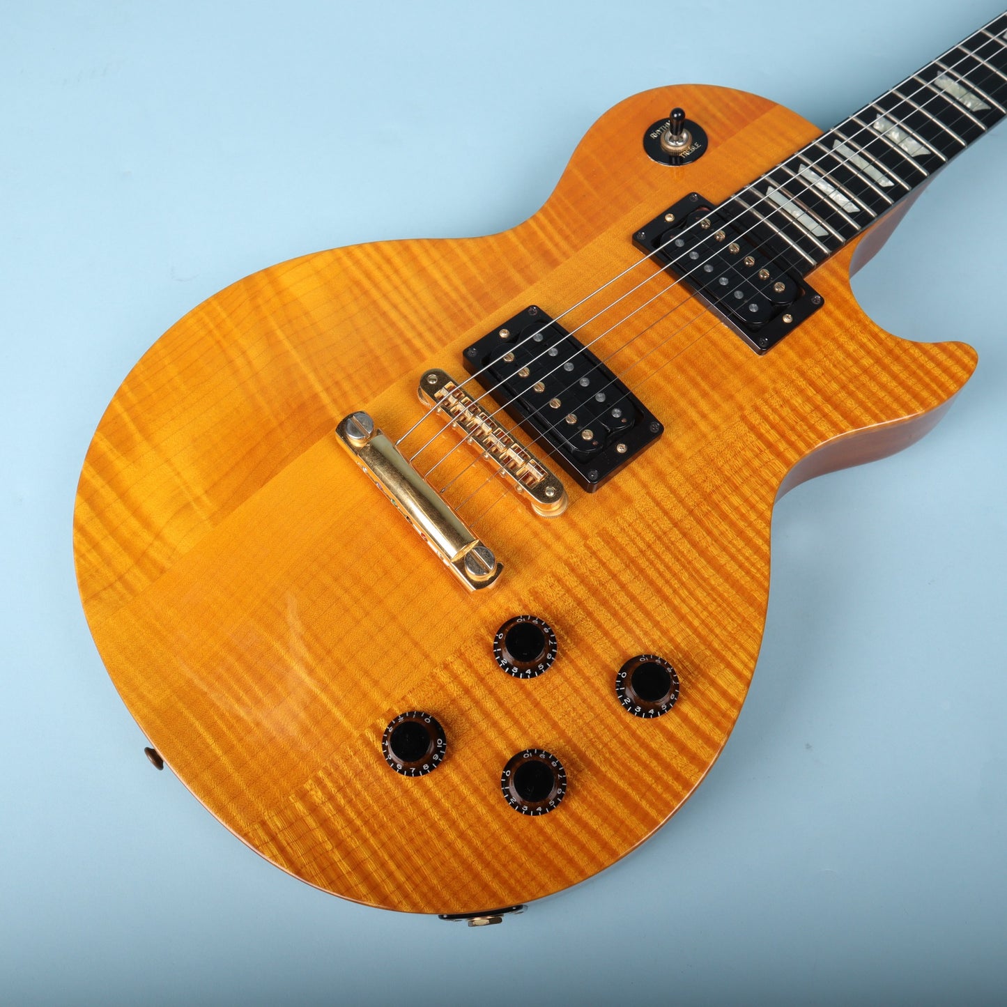 1992 Gibson Les Paul Lite Amber Flamed Electric Guitar