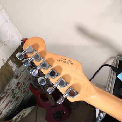 1998 Squier Stagemaster Reverse HH Electric Guitar Frost Red Floyd Rose