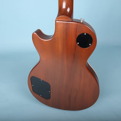 Angled rear view of the mahogany body and satin finish