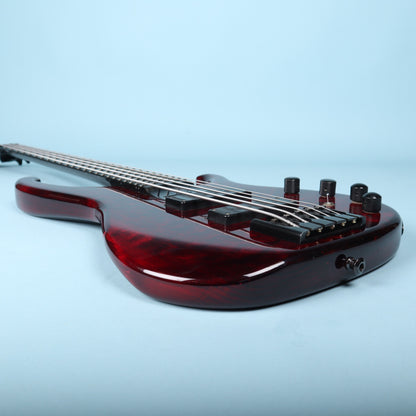 1996 Modulus Quantum 5 Q5 5-String Bass - Carbon Fiber Neck - Red Quilt