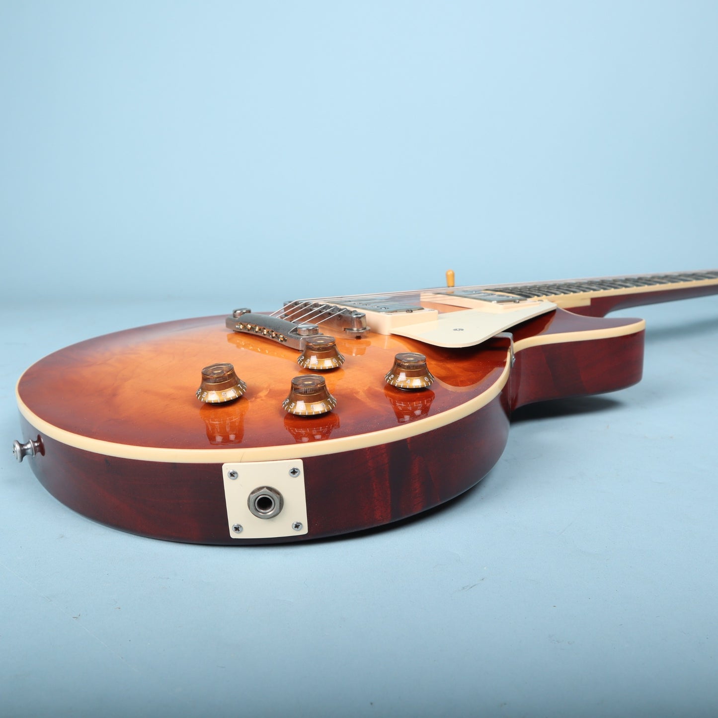 Ken McKay LP Single Cut Replica Sunburst Flame Top One Piece Back Guitar