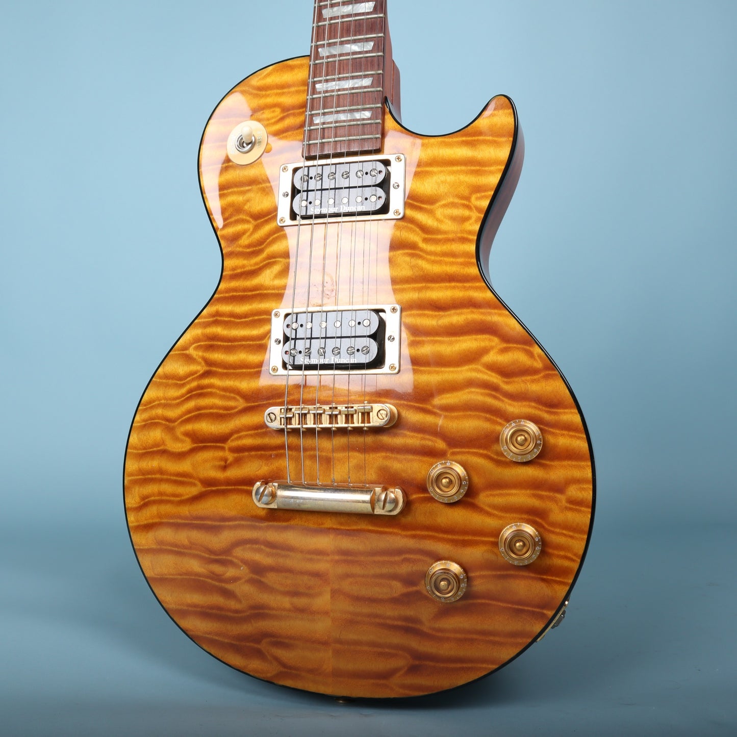 Warmoth Amber Quilt Maple Top Hombre LP-Style Electric Guitar