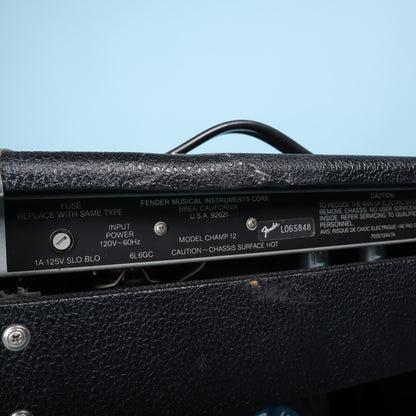 1980s Fender Champ 12 Red Knob Tube Guitar Amplifier