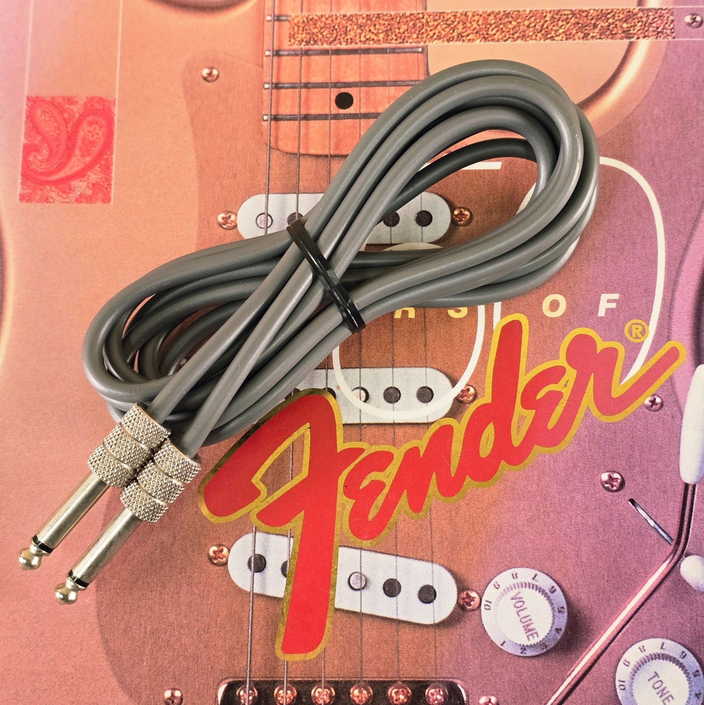 Fender Custom Shop Vintage Style 1/4" TS Instrument Cable Grey AVRI Reissue Case Candy