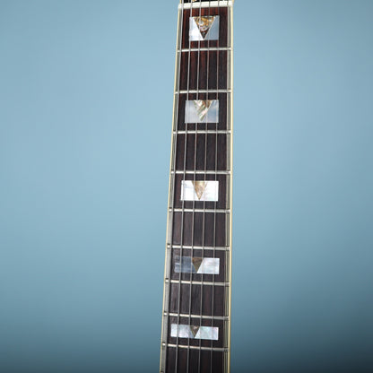 Fretboard with block inlays on Epiphone guitar