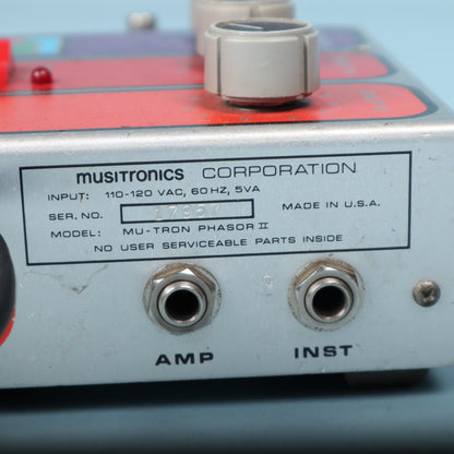 Mu Tron Phasor II Vintage Analog Phaser Pedal Musitronics