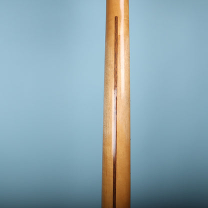 Back of the one-piece maple neck highlighting the walnut skunk stripe.
