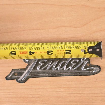Fender Metal Logo Amp Case Logo 1970's 1980's Black Chrome