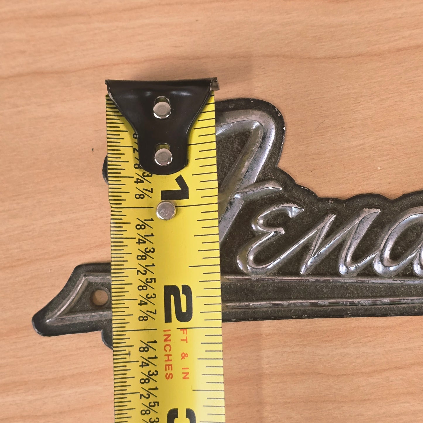 Fender Metal Logo Amp Case Logo 1970's 1980's Black Chrome