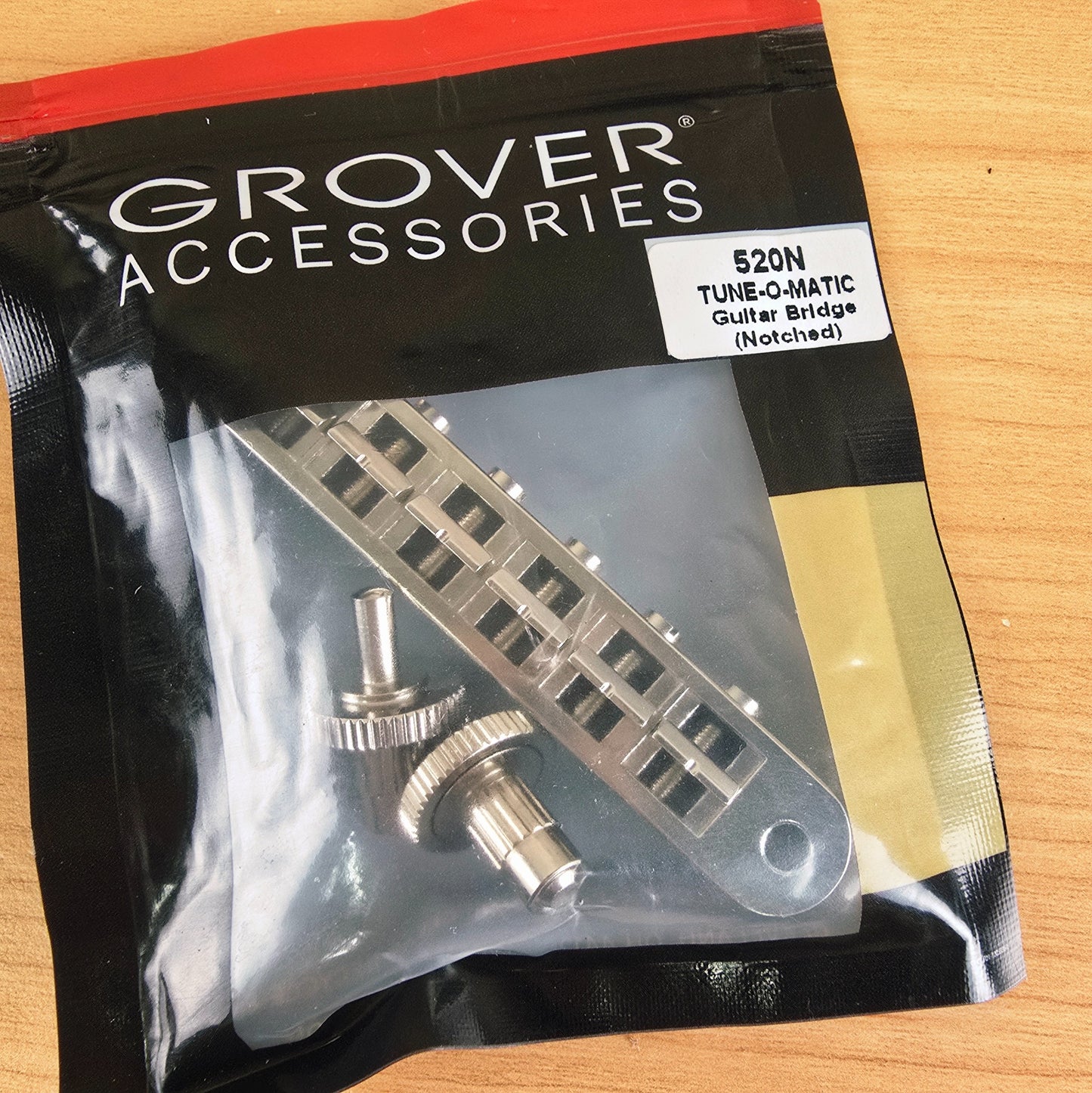 Grover 520N Tune-O-Matic Notched Guitar Bridge - Nickel