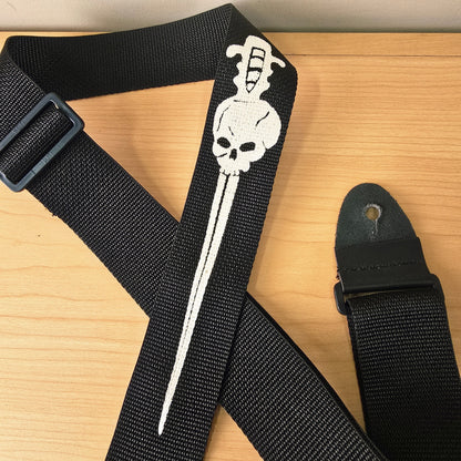 LM Products Skull and Dagger Poly Guitar Strap - Black USA