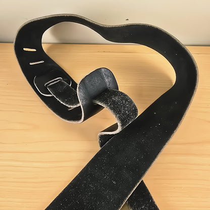 Close-up of reverse suede backing and ladder adjustment loop