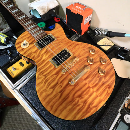 Warmoth Amber Quilt Maple Top Hombre LP-Style Electric Guitar