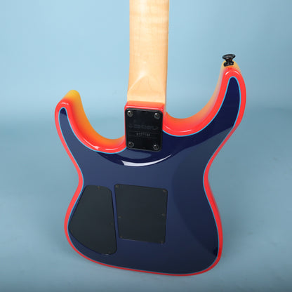 Angled view of body back showing rear cavity covers and blue finish