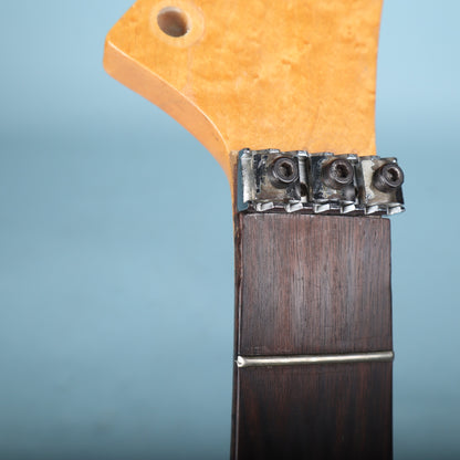 1980's Warmoth Birdseye Maple Explorer Guitar Neck Rosewood Floyd Rose Prep