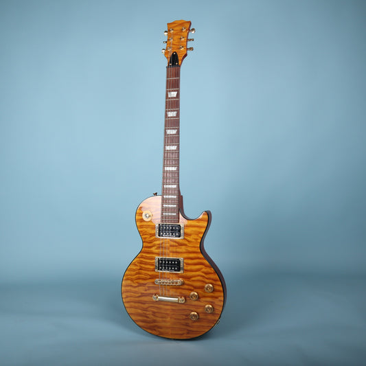Warmoth Amber Quilt Maple Top Hombre LP-Style Electric Guitar