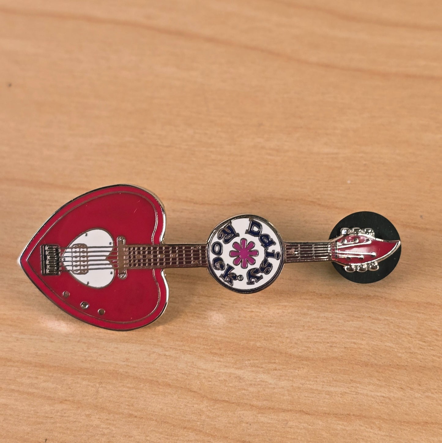 Daisy Rock Heartbreaker Guitar Enamel Tack Pin - Red