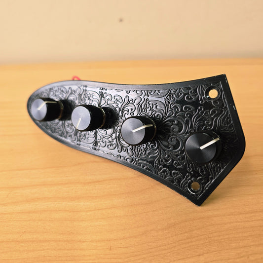 EMG Custom Engraved Loaded Jazz Bass Control Plate with Active Preamp