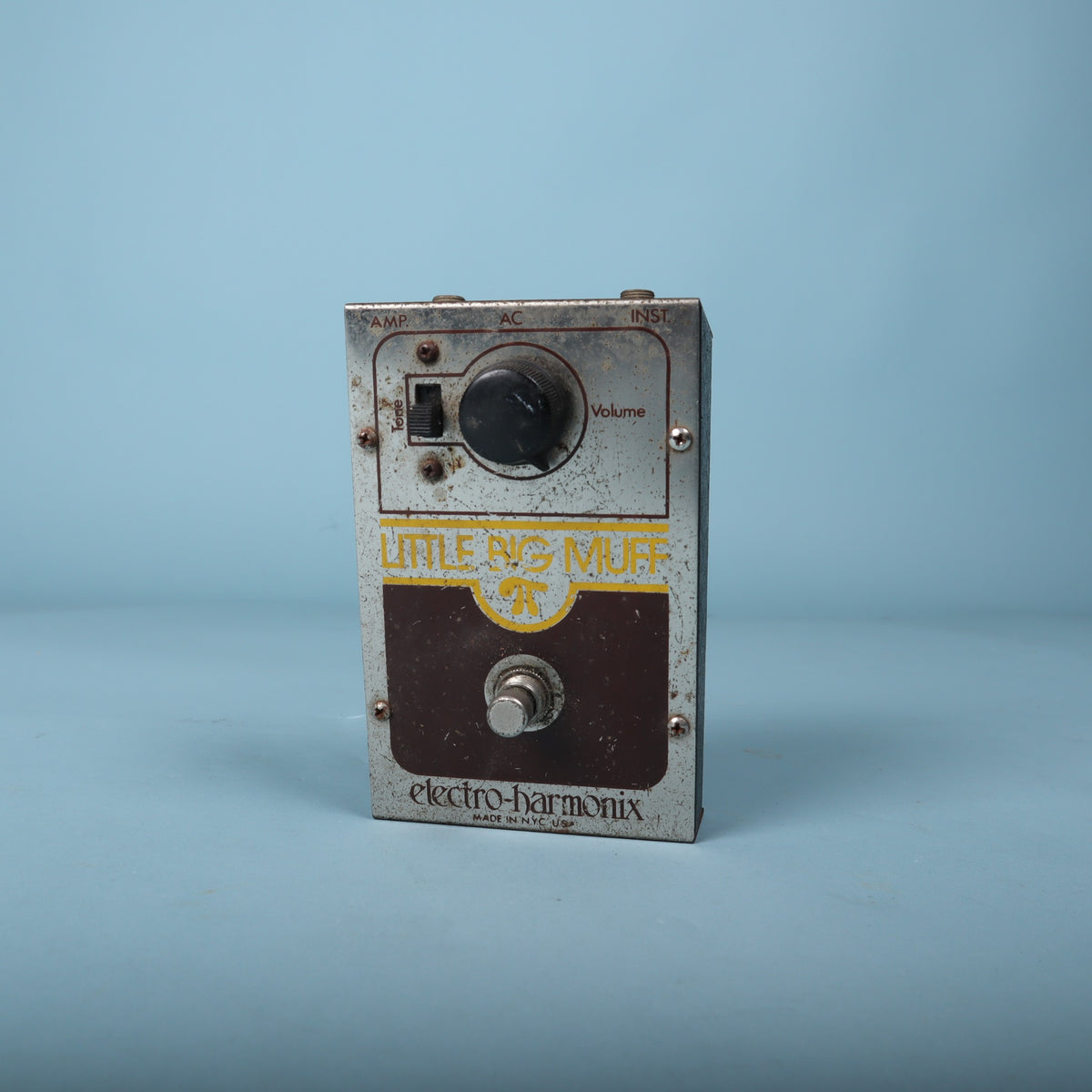 Front view of the vintage Electro-Harmonix Little Big Muff Pi pedal.
