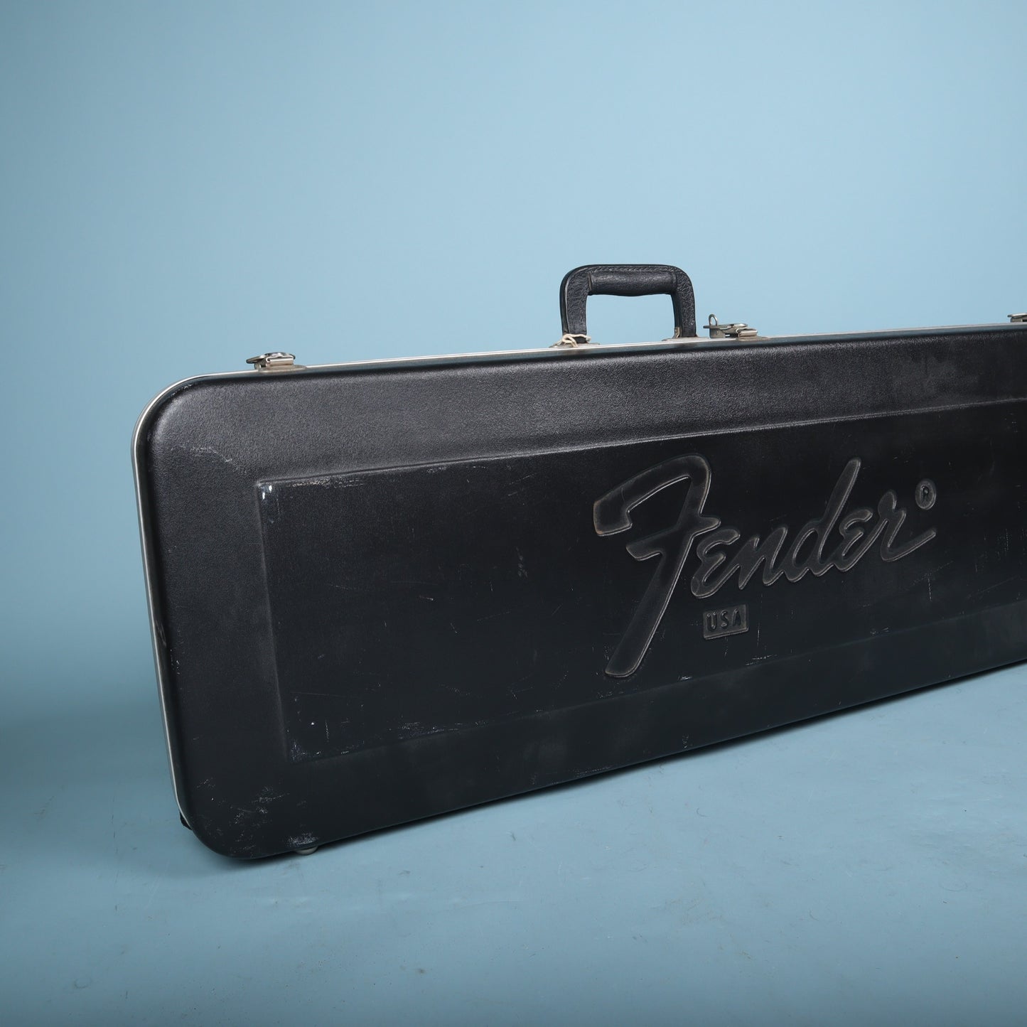 1980s Fender USA Molded Hardshell Rectangular Electric Guitar Case Black