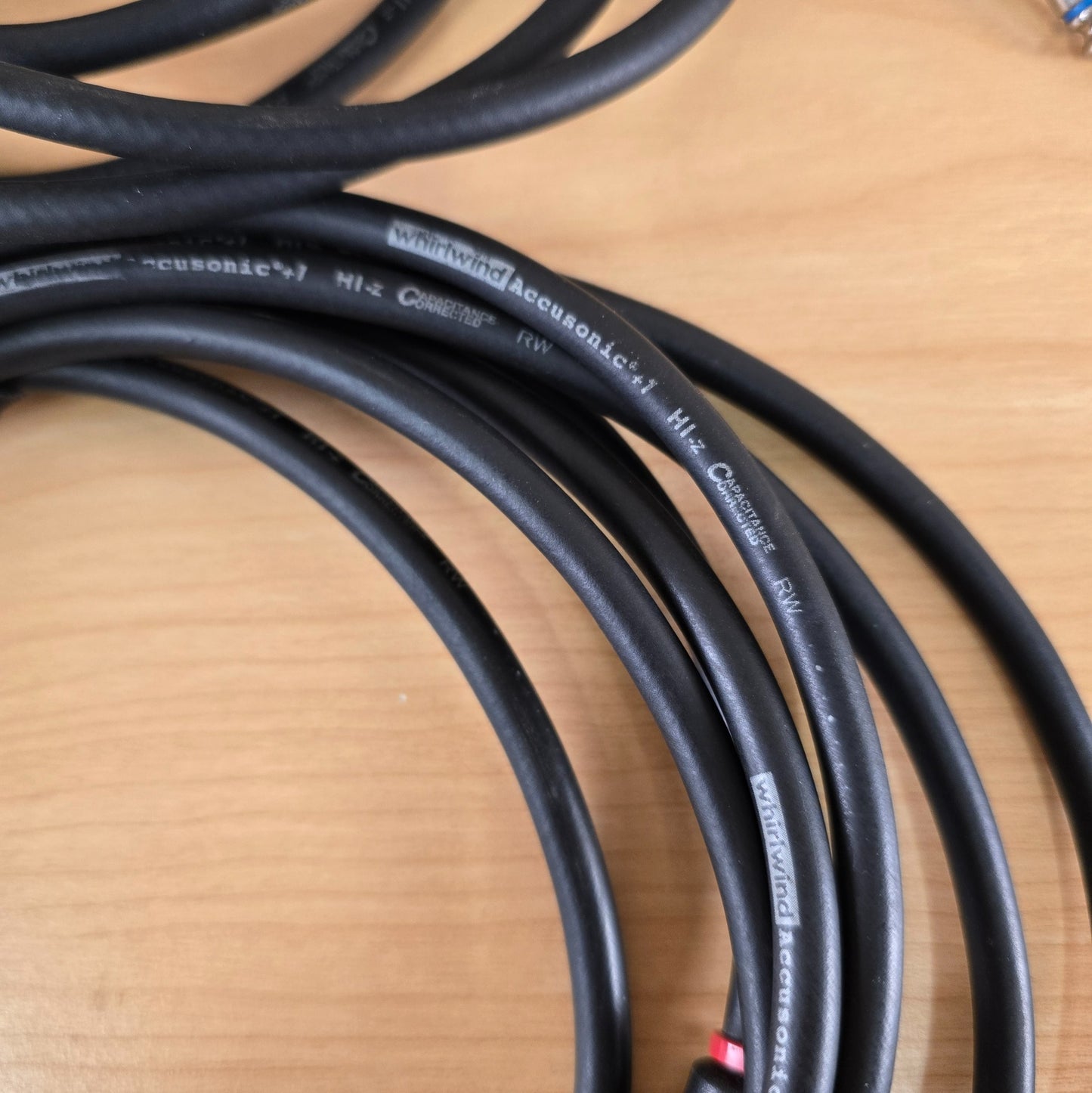 (2) Lot Fender 10ft Whirlwind Accusonic+1 1/4" TS Instrument Cables Pair