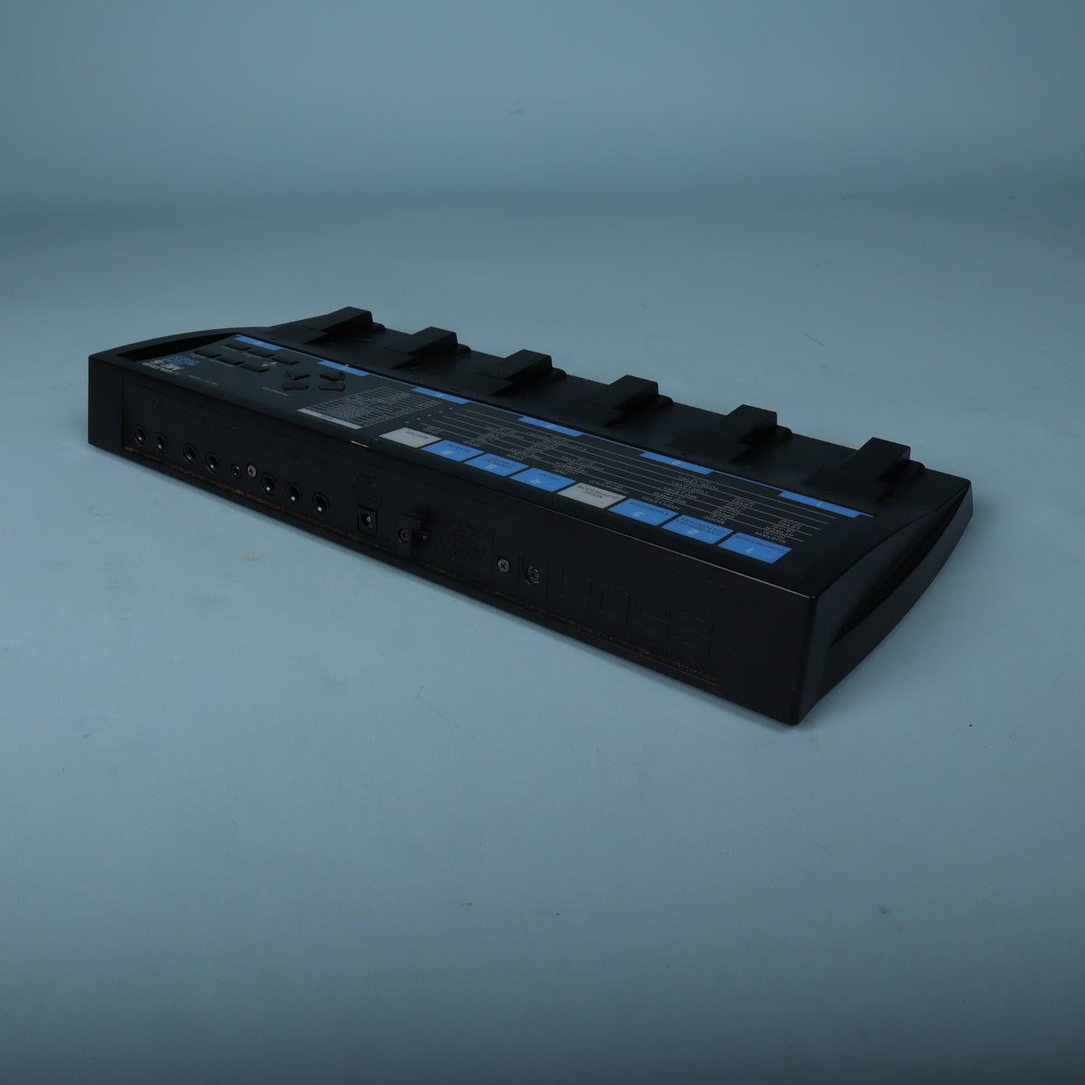 Rear panel angled view showing Boss branding and input jacks