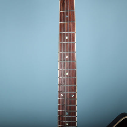 Rosewood fretboard with dot inlays and fretwire on Dean ML electric guitar