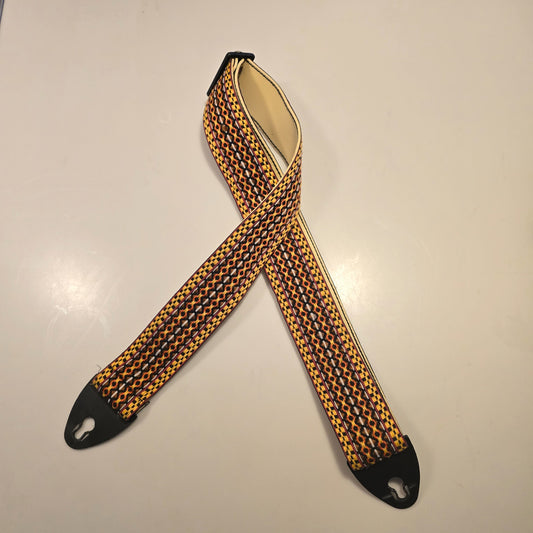Vintage1970's 80's Woven Pattern Guitar Strap Made In USA