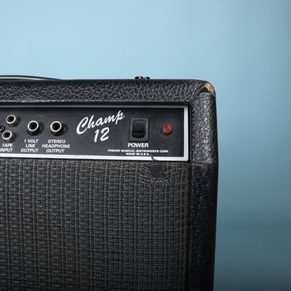 1980s Fender Champ 12 Red Knob Tube Guitar Amplifier