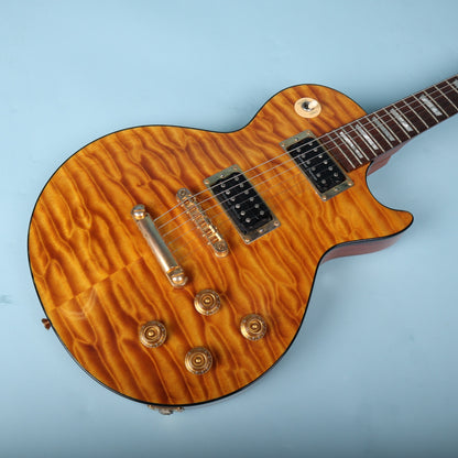 Warmoth Amber Quilt Maple Top Hombre LP-Style Electric Guitar