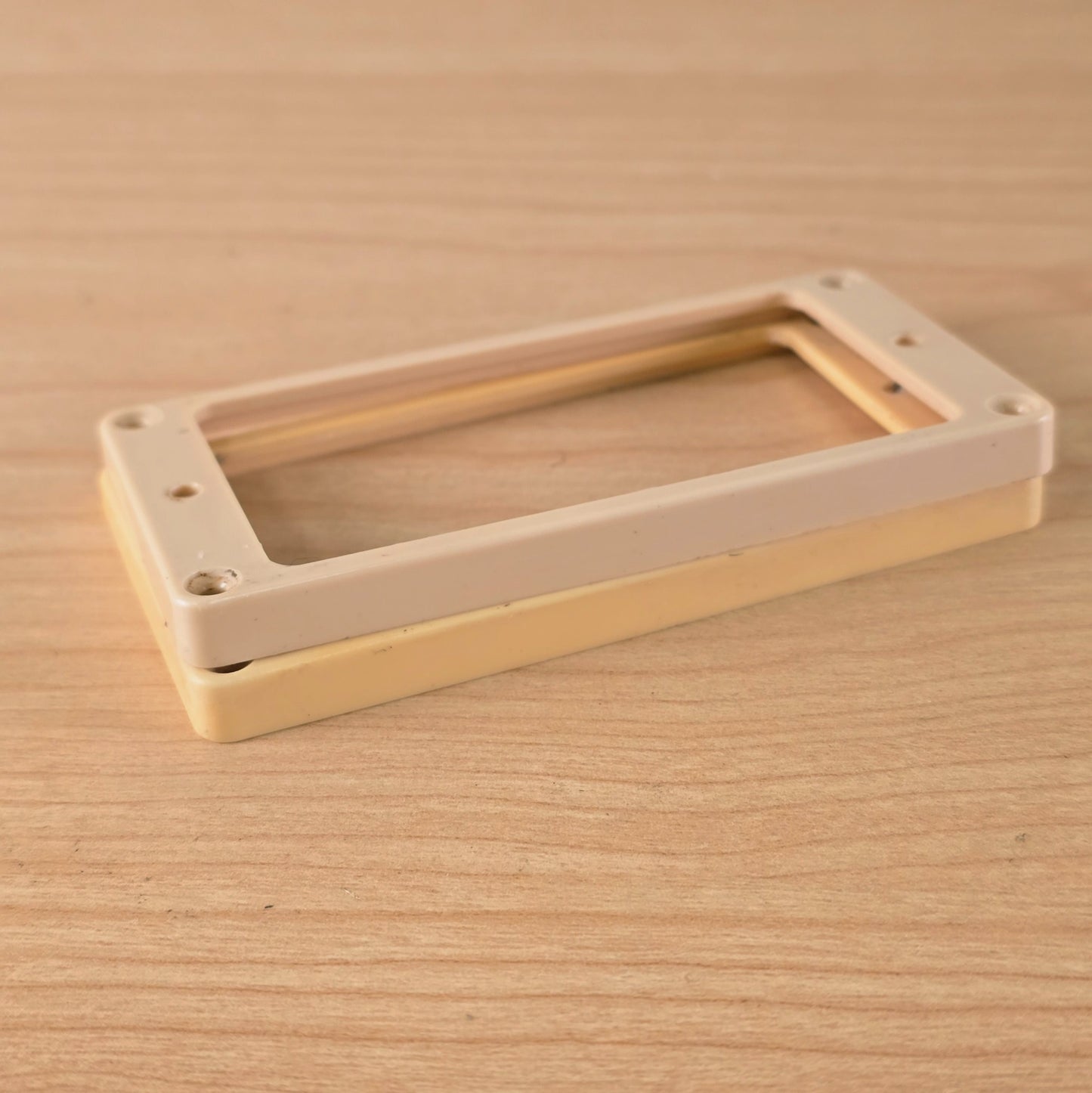 1980s Vintage DiMarzio USA Cream Humbucker Pickup Mounting Rings - Pair