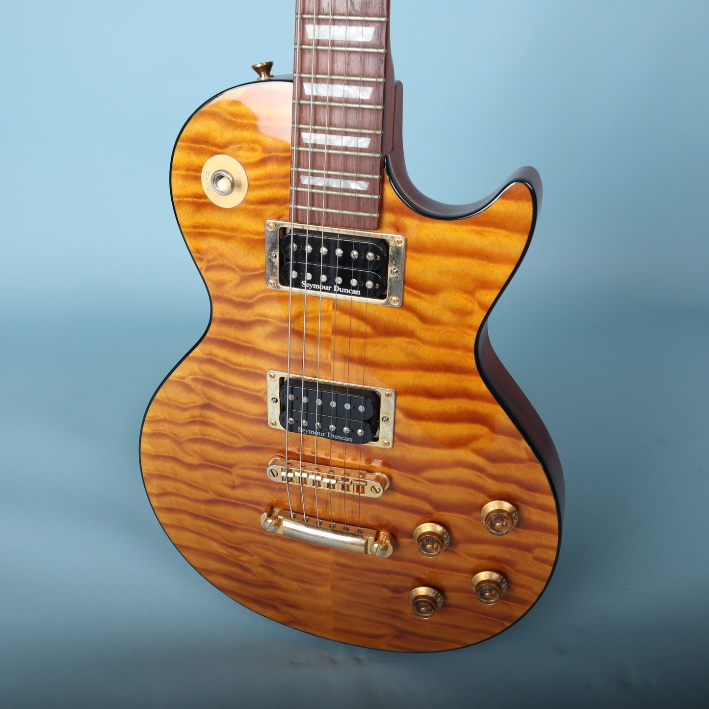 Warmoth Amber Quilt Maple Top Hombre LP-Style Electric Guitar