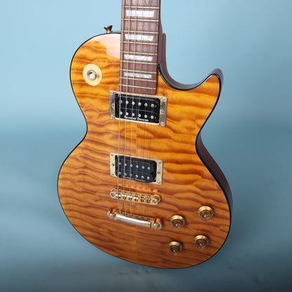 Warmoth Amber Quilt Maple Top Hombre LP-Style Electric Guitar