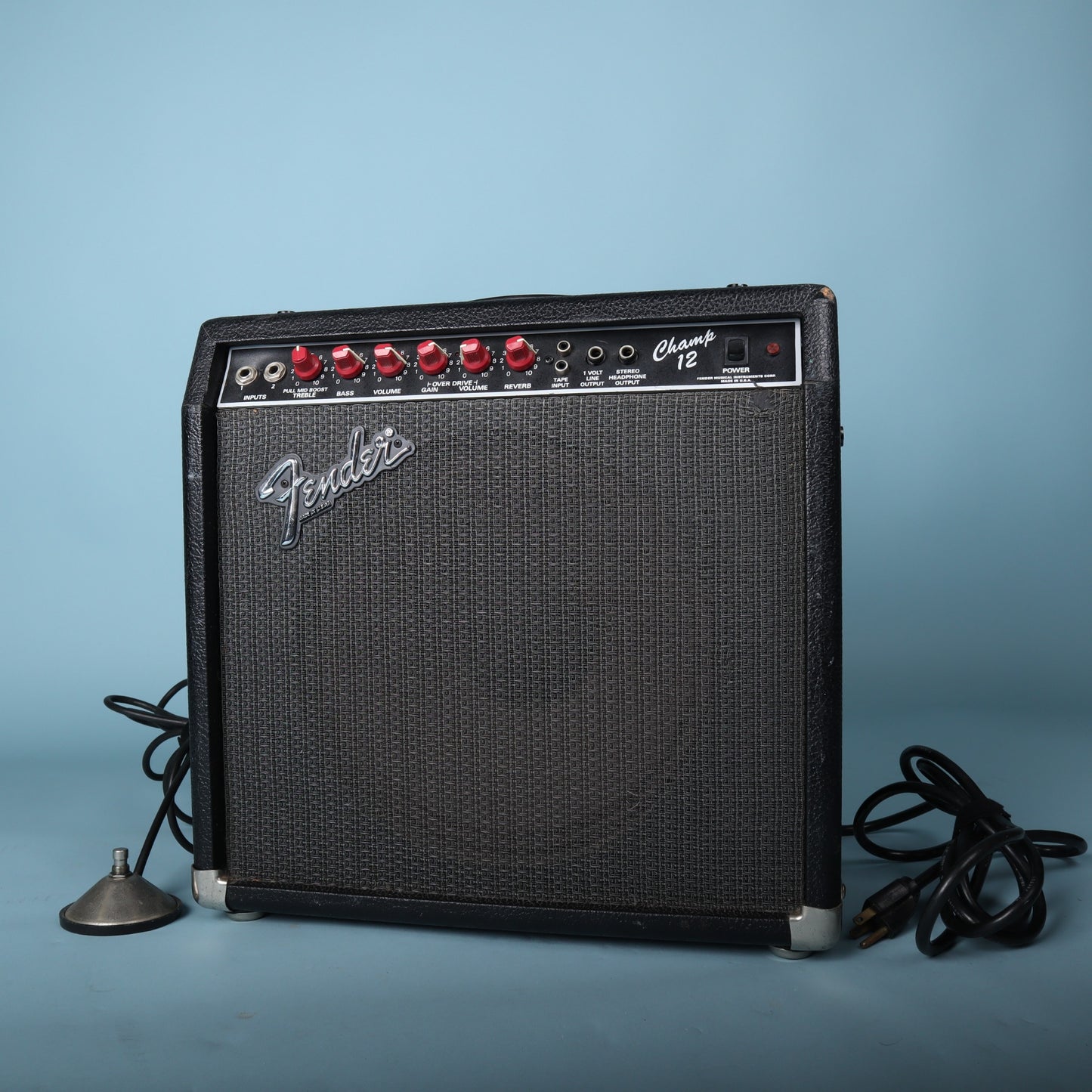 1980s Fender Champ 12 Red Knob Tube Guitar Amplifier