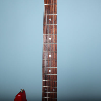 1998 Squier Stagemaster Reverse HH Electric Guitar Frost Red Floyd Rose